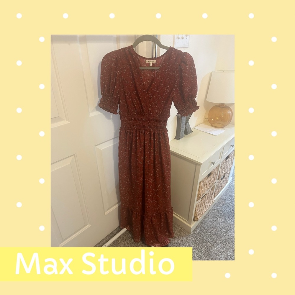 Max Studio Women's Burgundy Midi Dress